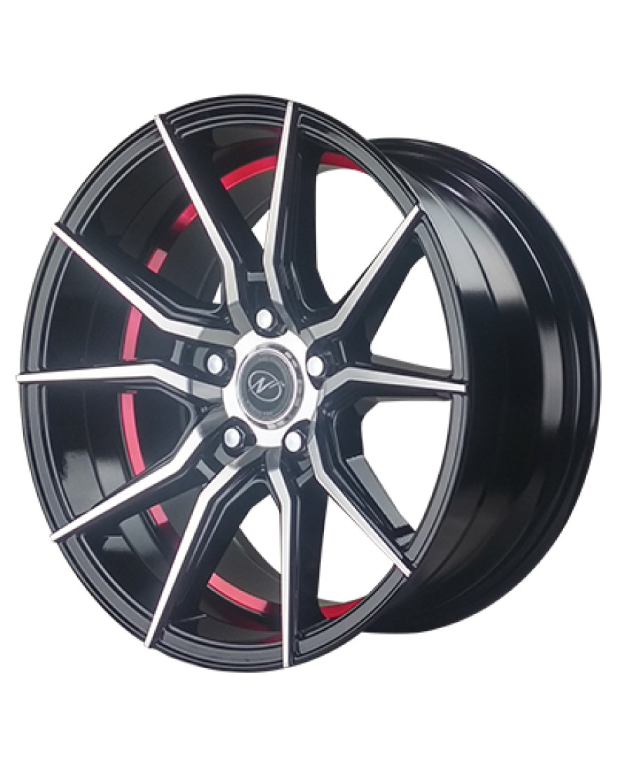Drive in Black Machined Undercut Red finish. The Size of alloy wheel is 15x7 inch and the PCD is 5x114.3(SET OF 4)